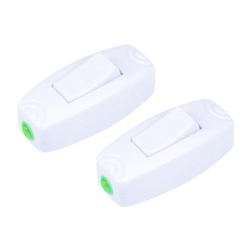 Tool Part for Inline Cord Switch On-Off DPST Lamp Light Switch AC250V 16A White 2Pcs