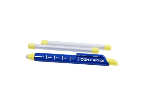 Image of Doms Groove Retractable Eraser | Groove For Better Grip With Excellent Erasing Performance | Free 2 Refill Eraser With This Pack | Pack of 10 Erasers