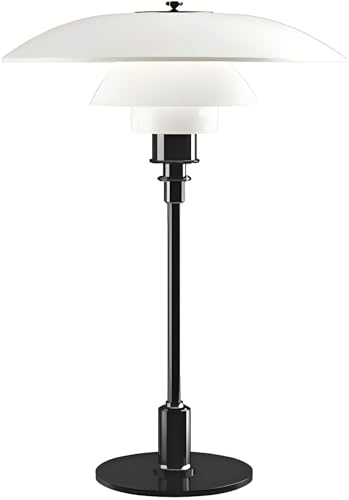 Bauhaus Style Bedside Lamp - Modernist Table Lamp with White