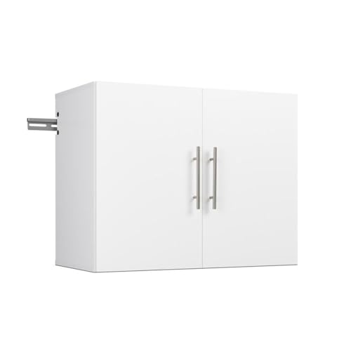 Image of Prepac HangUps Storage Cabinets, Wall Mounted Upper Storage Cabinet (30 inchx24 inchx16 inch) and a 3 drawer wall mounted base cabinet (30 inchx24 inchx16 inch), White