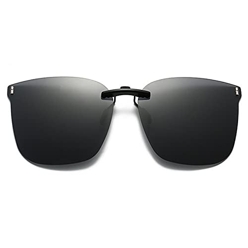 Polarized Clip On Sunglasses Oversized UV protection Compact Fit Non-Flip Sunglasses Over Prescription Glasses