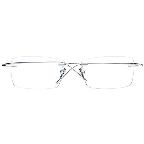 Image of FONEX Sterling Silver S800 Glasses Frame Men 2022 New Rimless Eyeglasses Optical Eyewear FS001