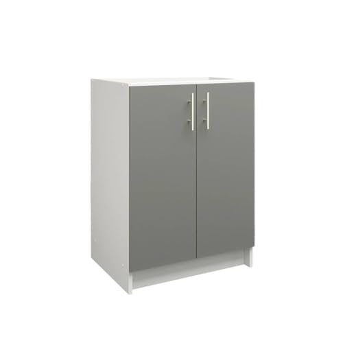Image of JD Greta Fixed Height 600mm Kitchen Base Cabinet Floor Unit (Without Worktop) – Grey Matt