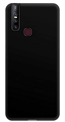 Image of Mobile Back Cover Case for Vivo V15 (Silicone Case|CameraProtection|Black SC1510)