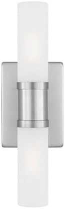 Generation Lighting 4465002-962 Keaton Vanity, 2-Light 80 Total Watts, Brushed Nickel Silver