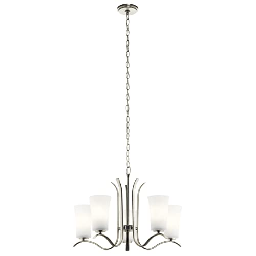 Up To 40% OFF Kichler Armida 18 5 Light Chandelier with Satin Etched White Glass in Brushed Nickel Buy 1 get 1 🔥 Kichler Armida 18 5 Light Chandelier with Satin Etched White Glass in Brushed Nickel
