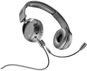 Close-up of Cellularline Task Headset earcup with control buttons