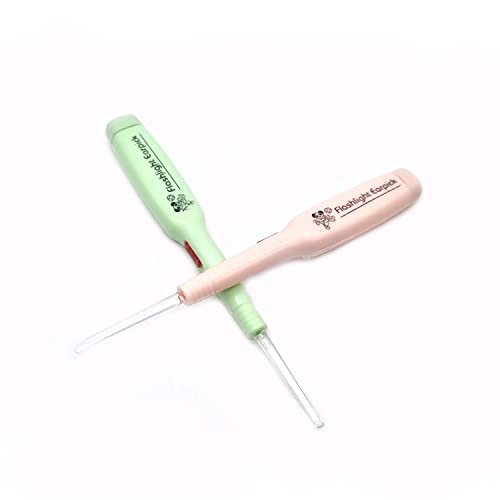 GARASANI 2 Pack LED Flash Curette Earpick Ear Wax Pick Remover Tool, Random Colors (Normal)