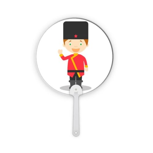 Éventail rond portable Russia Cartoon Art Déco en plastique, cadeau idéal d'artisanat coloré