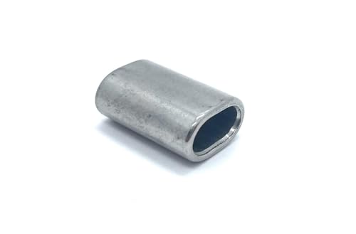 Size 1/32”, 3/64”, 1/16”, 3/32”, 1/8”, 5/32”, 3/16”, 1/4”, 5/16” T316 Stainless Steel Sleeves Crimping Loop Sleeve Wire Rope Sleeves Wire Ferrules Clip Fittings Cable Crimps Cable Sleeves (10, 3/16