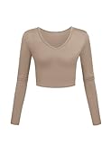 Light Coffee Crop Tops for Women Cheerleader Costume 2025 Fashion Party Clothes Long Sleeve Crop Tops Large