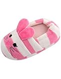 Beeliss Toddler Girls Slippers Cartoon Animal Crochet Shoes (11-12 M US Little Kid, Pink)