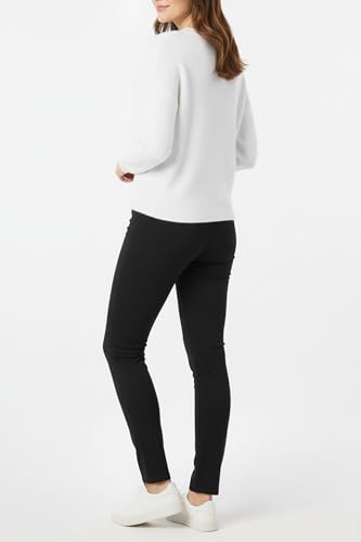 Kendindza Slim Fit Chino Damen Hose Stretch mit flexiblem Rückenteil Stoffhose Damen elegant lang Stretchhose weiches Material Schwarz L