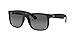 Ray-Ban Unisex RB4165 Justin Rectangular Sunglasses, Rubber Black/Polarized Light Grey Gradient Grey, 55 mm