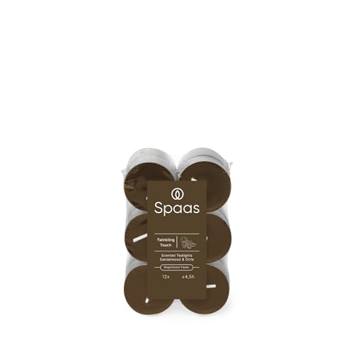 Spaas Velas de té perfumadas, 4,5 h, paquete de 12 unidades, aroma Twinkling Touch