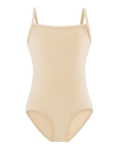 Domusgo Maillot de ballet para niñas, sin costuras, suave, para niños y adolescentes, rosa, negro, nude, blanco, morado, T-piel, 13-14 años