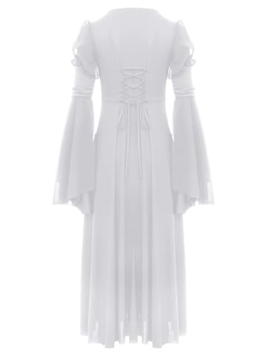 Girls Medieval Renaissance Princess Clothes Kid Long Bell Sleeve Retro Dress4