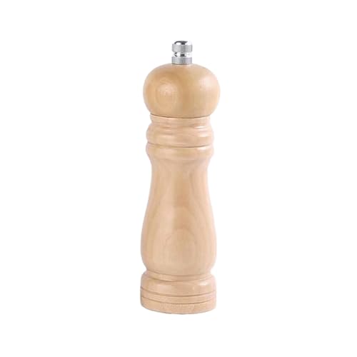 Molinillo de pimienta manual madera natural – Molino sal con núcleo molienda alta dureza for condimentos y especias(A)