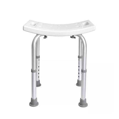 Taburete de Ducha Ajustable, Asiento de Baño Antideslizante en Aluminio Antióxido, Altura Regulable 40-60 cm, Patas de Goma, Asiento en U - Ideal para Mayores, PMR, Discapacidad y Rehabilitación - imagen 6