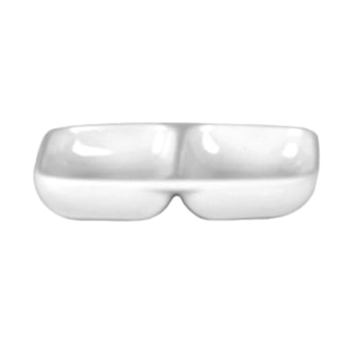 A-to-Z Supply 1102TW Twin Sauce Dish, 2 oz., 3-3/8" x 2-3/4", 2-Wells, Rectangular, Break-Resistant, Dishwasher Safe, BPA Free, Melamine, Imperial White, NSF, Pack of 12