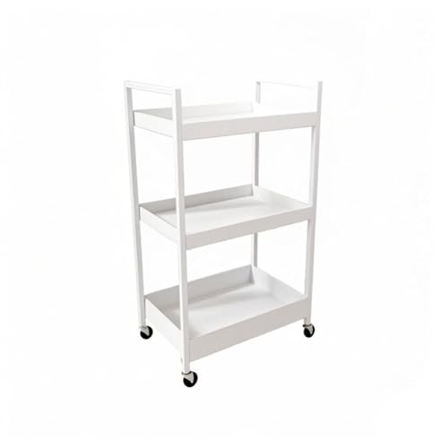 Rolling Cart with 3-Tier Storage Design Shelves, Tool Organizer on Wheels for Living Room, Beauty Shop, and Salon