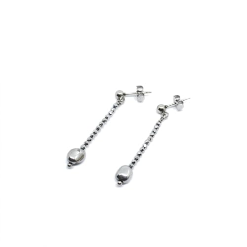 Orecchini a perno con cristallini e pepita di ematite