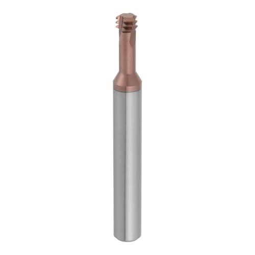 HALLMERS 3 Flute 3 Tooth M6 1mm Tungsten Carbide Thread Mill - HRC 55, 6mm Shank for Hardened Steel Milling