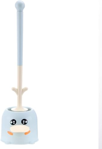 FBANULPEX Spazzola di Gomma per cessi, scopino for WC, scopino for WC con Base e Manico Lungo(Blue)