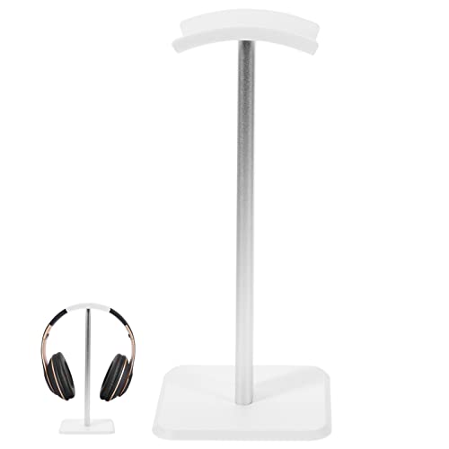 SOLUSTRE Headphone Stand Aluminum Gaming Headset Holder Earphone Hanger Desk Headset Mount Rack for Home and Office Display White