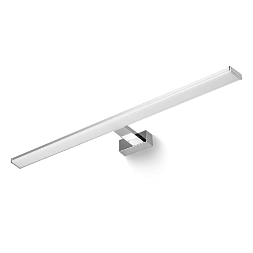 Popp- Aplique LED de Espejo para Baño Instaracion en Pared 78CM 220V 15W Luz neutra 4000K Prueba de Agua IP44 Aluminio Cromado y PC Blanco (4000K, 15W)