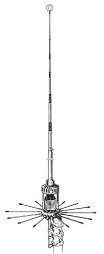 Sirio Antenne Antena CB Fija 5/8 λ Ground Plane, frecuencia 26,40 - 28,2 MHz, Ganancia 3,45 dBi, Potencia máxima 3000 vatios (CW) Corto Tiempo, Altura 6,1 m, de Aluminio con radiales Cover