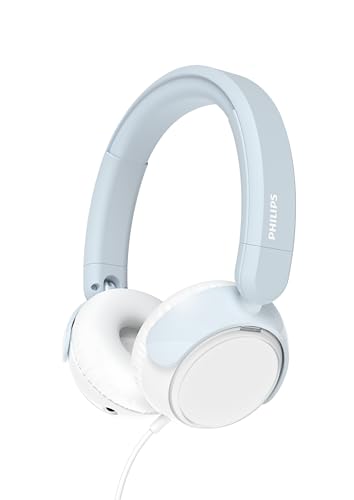 Philips K2000 Lightweight On-Ear Wired Kids Headphones - Built-in Mic, Safe Volume Limited, Audio Sharing, Foldable, Durable & Customizable, Blue - image 2