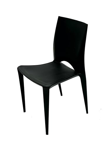 BE Furniture Black Plastic Stacking Chairs, Black Plastic Chair, Catering Chair, Cafe Chairs, Commercial Grade