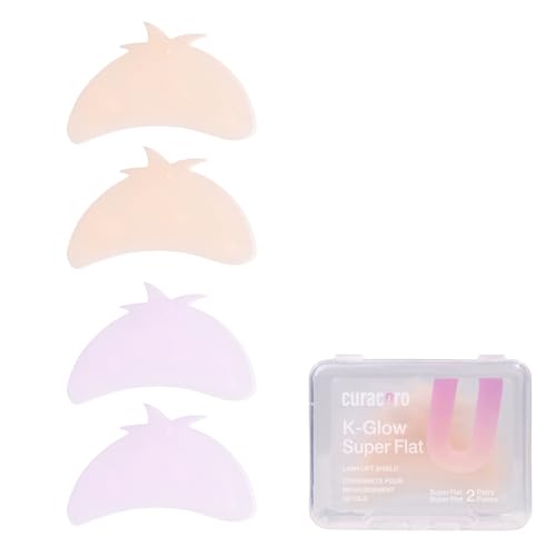 Curacoro Korean Lash Lift Shields, 4 Pcs/2 Sizes Self-Adhesive Rods