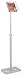Literature Floor Stand, 8.5 x 11 Inch Magazine or Catalog Holder, Height Adjustable Kiosk (Silver)