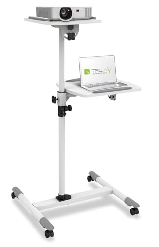Techly ICA-TB-TPM-6 flexibel Trolleys für Notebook/Beamer, 85 bis 110cm Weiß