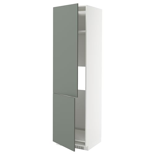 ProTuning METOD High Cab f Nevera/congelador con 2 puertas, blanco/Nickebo gris mate y verde, 60 x 60 x 220 cm