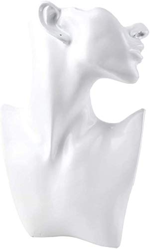 Necklace Display Stand Mannequin Head Bust Stand Model Shop Jewelry Display Rack Show Earring Hanging Organizer - Size L+White