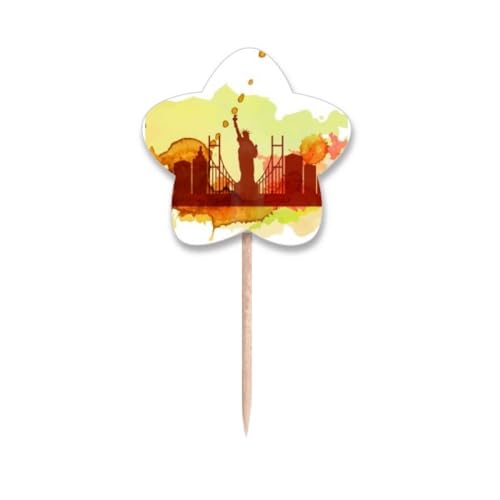 Drapeaux cure-dents NYC aquarelle pour décorer vos buffets américains