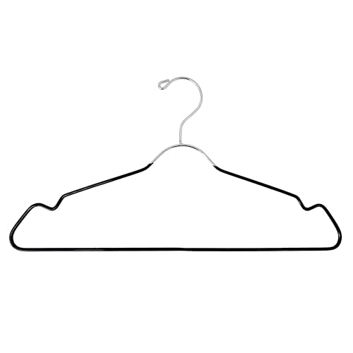 Grucce in metallo resistente con intaglio a spalla, confezione da 12 grucce in filo metallico, in acciaio inossidabile, design ultra sottile salvaspazio per cappotti, camicie, abiti, perfette per