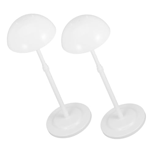 PartyKindom 1Pair Adjustable Height Wig Display Stand Hat Holder Durable Wig Support for Various Styles Compact Design for Stable Support for Wigs and Hats
