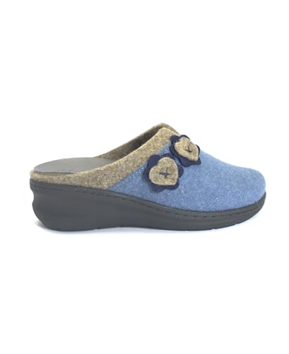 Chaussons femme Melluso PD902D en tissu de haute qualité bleu