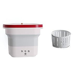 Naroote Vouwbare Wasmachine, Mini Wasmachine Gemakkelijke Verrichting Goede Schoonmaak voor Reis (Roze)