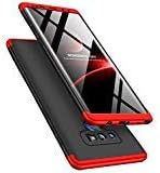 Casa Galaxy Note 9 Slim fit Case, Hard PC Ultra Slim Thin 360 Degree Full Body Protection 3 in 1 Matte Hybrid PC Case for Samsung Galaxy Note 9 (Black+Red)