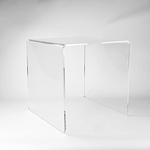 Fimel Table basse Bridge en plexiglas, épaisseur 8 mm, dimensions 450 x 450 x 450 mm. Idéal pour les expositions ou comme table d'appoint