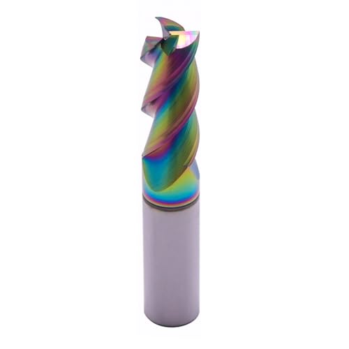 Image of 1 /2 inch 3 Flute 45 Solid Carbide Square End Mill for Aluminum, DLC Coated | 45 Helix, 1 /2 inch Cutting Dia, 1 /2 inch Shank Dia, 1-1 /4 inch Length of Cut, 3 inch Overall Length, for Milling Aluminum and Copper