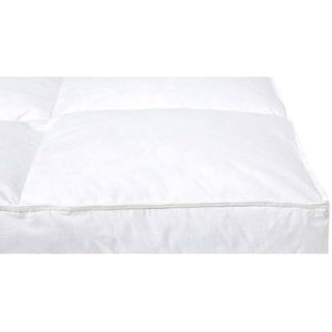 Down Etc Mattress Topper Essential Feather Bed with Baffle Box Construction, King, White Cover