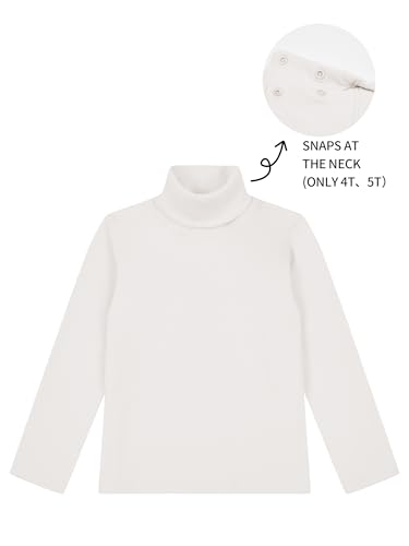 Image of Dreammonkey Girls Long Sleeve Turtleneck T-Shirt Kids Basic High Neck Casual Tee Tops | Size 4-13