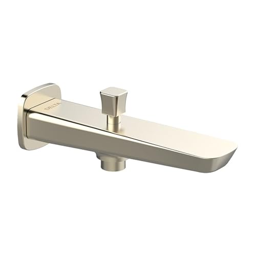 Image of Delta Faucet Kami Bath Tub Spout with Diverter to Handshower with Flange I Bath Shower Tap I Polished Nickel I ITS62339-PN