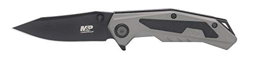 Smith & Wesson M&P M2.0 6.5in Ti-N S.S. Ultra-Glide Folding Knife with 2.75in Drop Point and Rubberized Aluminum Handle for Outdoor Survival, Camping and EDC